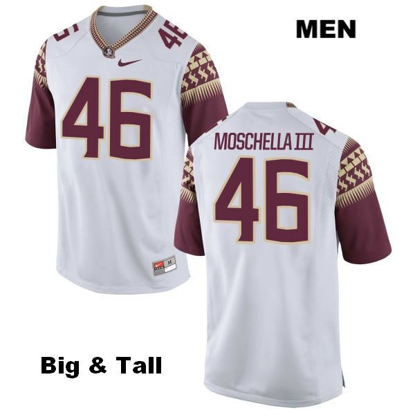 Men's NCAA Nike Florida State Seminoles #46 John Moschella III College Big & Tall White Stitched Authentic Football Jersey NFP8469DR